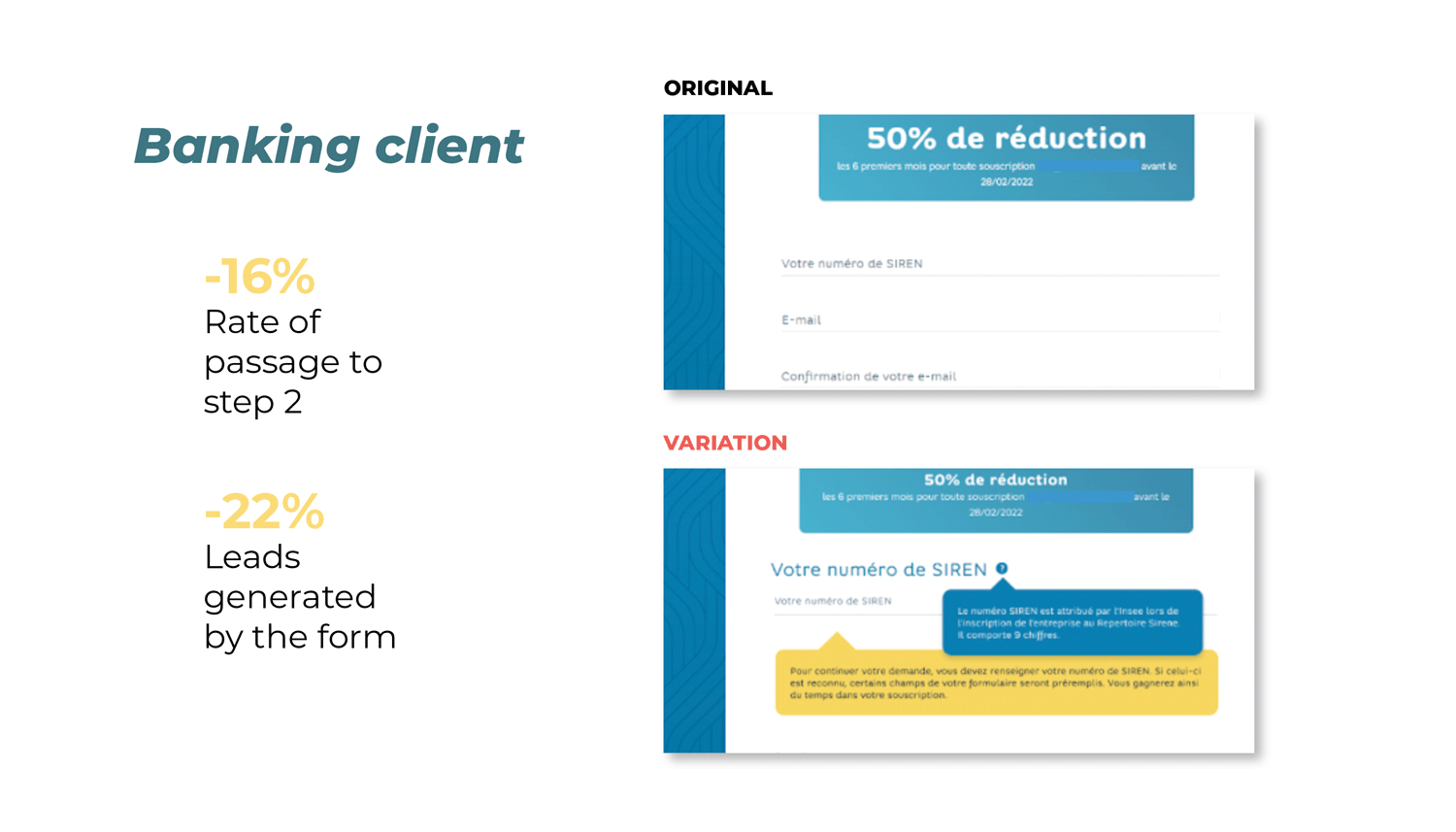 Banking client form use case