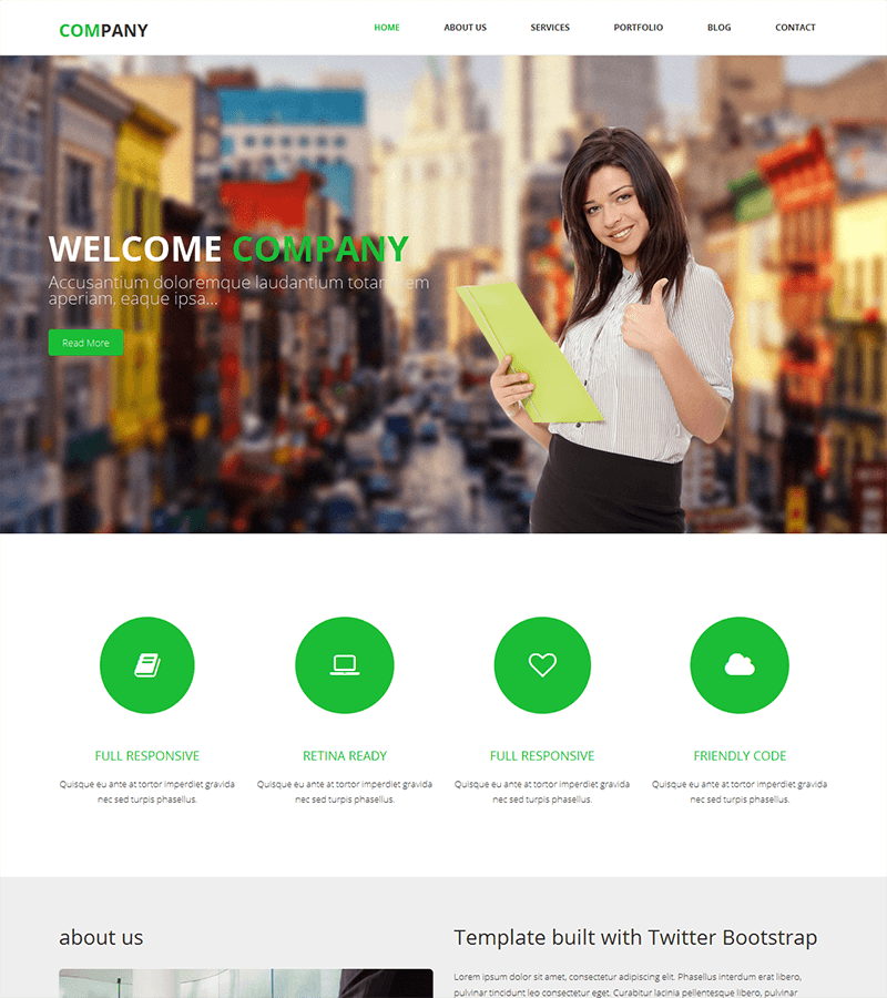 Bootstrap landing page template for SMBs