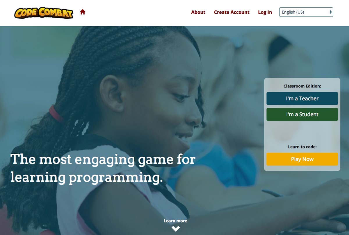 Code Combat Landing Page