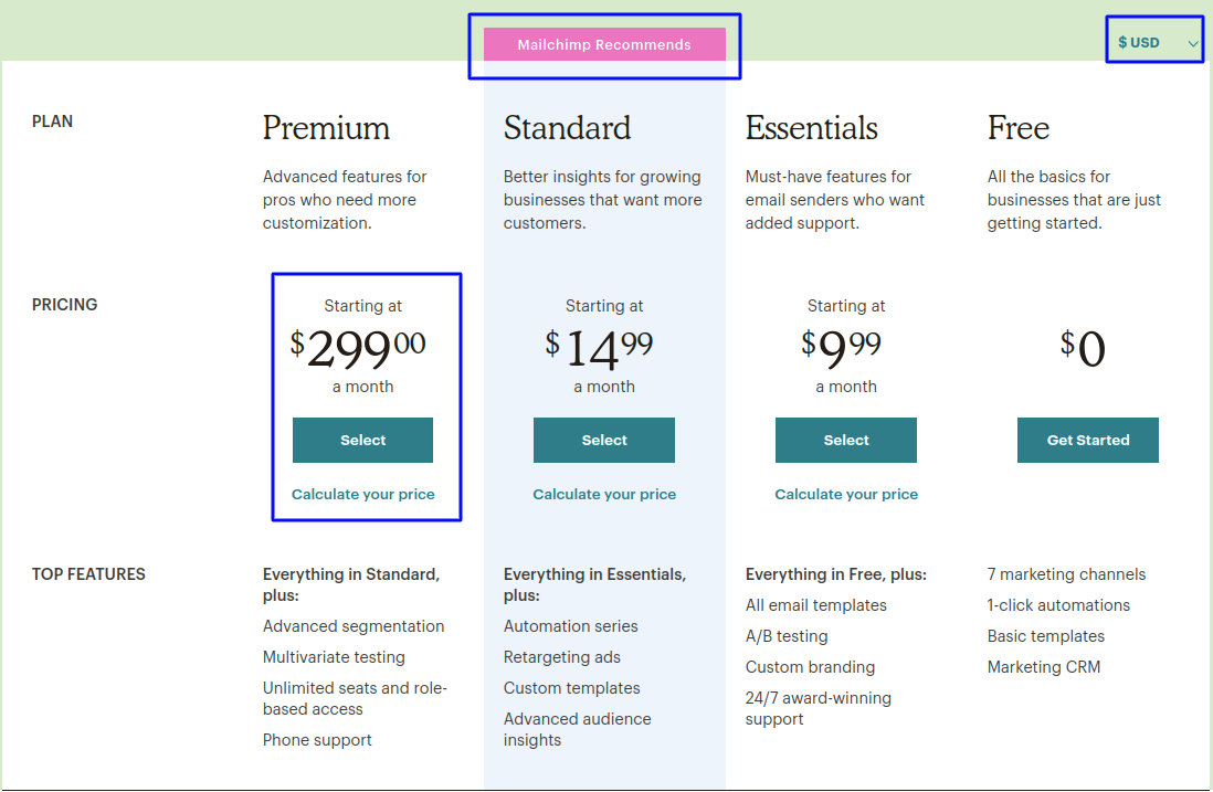 Exampe of pricing anchoring