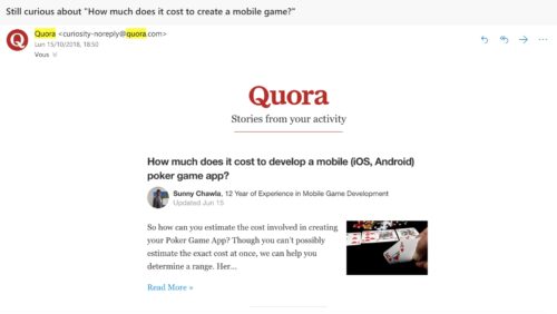 Quora uses behavioral marketing to draw back users