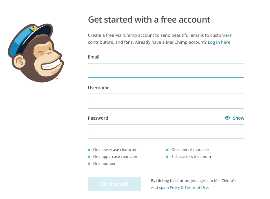 Register Form Mailchimp