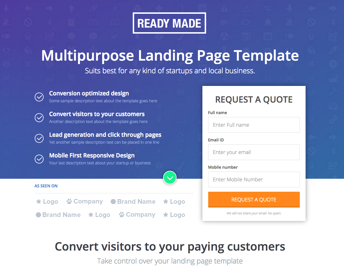 Multipurpose landing page template