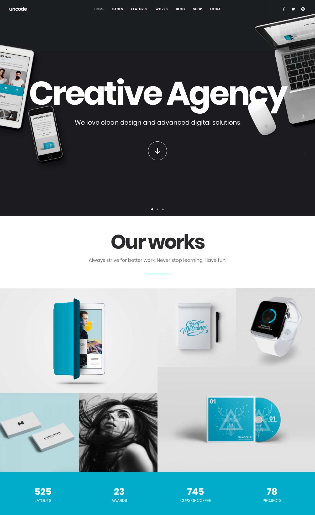 Wordpress Template Landing Page Creative Agency